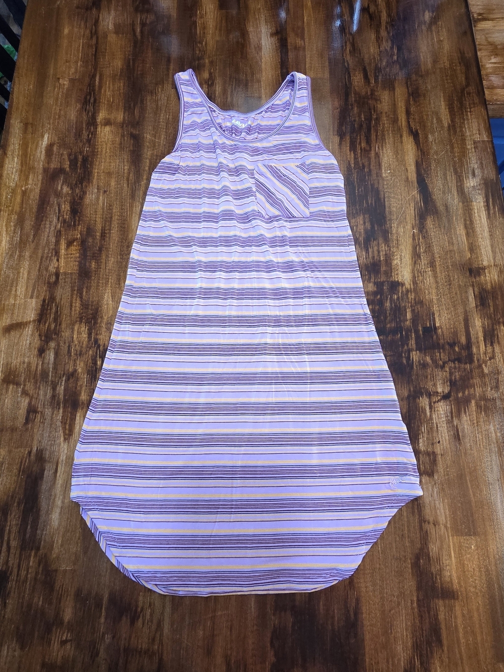 KAVU Leonora Dress Striped Mini Dress Purple & Yellow XS